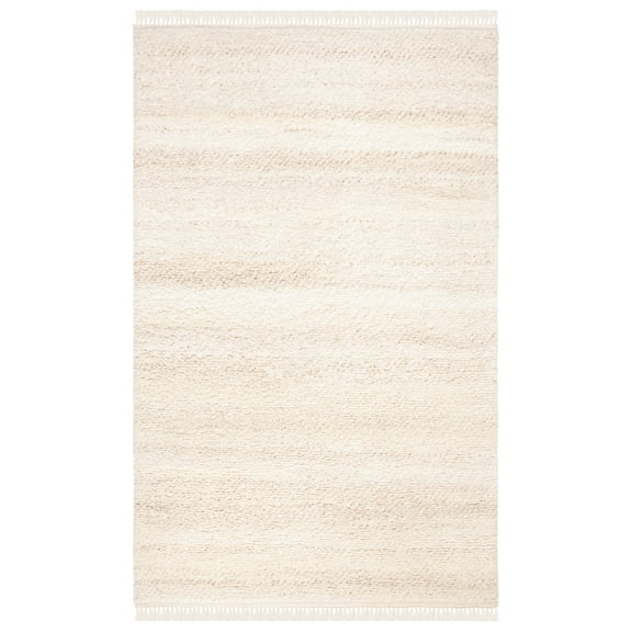 SAFAVIEH Casablanca Carbrey Solid Wool Area Rug, Beige, 9' x 12'
