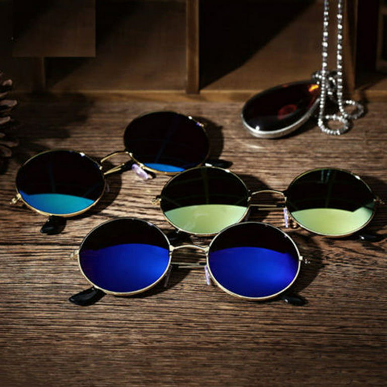YIMIAO Men\\\'s Women\\\'s Round Mirror Outdoor Lens UV Sunglasses Eyewear Glasses Protection