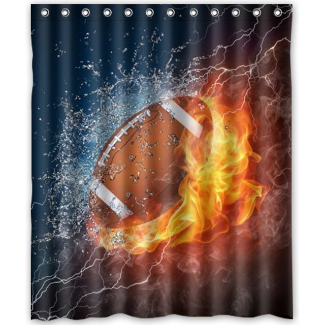 ABPHQTO Bloomy Summer Outlet Burning Spirit Of American Football Cortina de ducha Cortina de ducha impermeable 150x180 cm