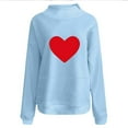 thumbnail image 5 of Ynynloco Women's Valentine's Day Sweatshirt Heart Print Turtleneck Long Sleeve Pullover Tops with Pocket Fall Winter Warm Sweatshirts, 5 of 5