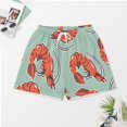 thumbnail image 3 of PRIYAL Ensemble de Pyjama Coloré Mignon Crevettes pour Femmes Shorts Ensemble Deux Pièces Manches Courtes, 3 of 5