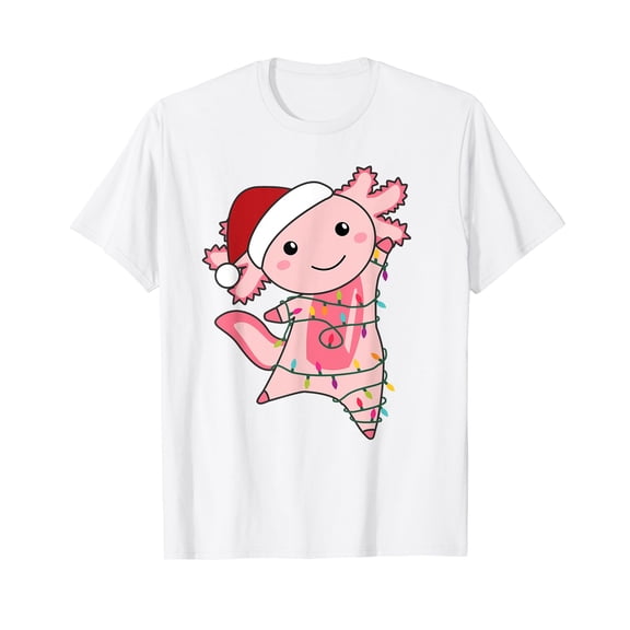 Axolotl Christmas Fairy Light Christmas Axolotl White T-Shirt
