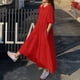 thumbnail image 4 of Vestidos Para Mujer Midi Vestidos Moda Cuello Redondo Bolsillos Sueltos Manga Corta Sólido Media Pantorrilla Vestido Largo Odeerbi  ODB153939, 4 of 9