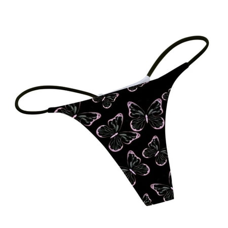 

〖CFXNMZGR〗Thongs For Women Floral Print Low-Rise Panties G-String Comfort Underpants T-Back Soft Women S Women S Panties