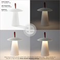 thumbnail image 4 of LampLust Lámpara de mesa con forma de seta para exteriores, 12 pulgadas, lámpara inalámbrica con forma de seta blanca, LED regulable, cable de carga USB, lámpara de mesa recargable resistente a la int, 4 of 5