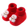 thumbnail image 2 of Goodw7 Christmas Baby Booties Soft Fleece Warm Infant Sock Shoes with Elastic Ribbed Ankle Cuff and Cute 3D Christmas Appliques for Holiday Photo Shooting and Indoor Crawling, 2 of 9