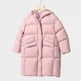 thumbnail image 3 of Favoffer Girls Winter Coats Hooded Puffer Jackets Button Thickened Pocket Medium Length Warm Cotton Coats Snow Outwear for Kids Teen 5-15Y, 3 of 6