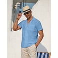 thumbnail image 2 of sogami Men's Linen Shirts Short Sleeve Hawaiian Button down Shirt with Pocket, 2 of 9