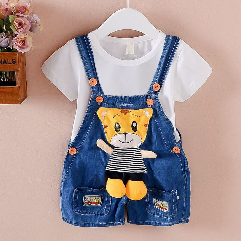 Baby boy jean shorts with suspenders outlet