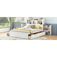 thumbnail image 5 of Newest Full Size Storage Platform Bed with Pull Out Shelves, Twin Size Trundle and 2 Drawers, White, 5 of 11