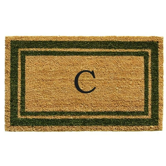 Calloway Mills Sage Green Border 24" x 36" Monogram Outdoor Doormat (Letter C)