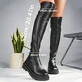 thumbnail image 7 of Rokment Slouchy Platform over The Knee Boots for Women 2025 Fashion Leather Chunky Mid Heel Pull on Long Tall Thigh High Dress Boots Fall Winter Black Size 6.5, 7 of 7