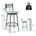 thumbnail image 5 of Spaco Swivel Bar Stools Set of 2, Paper Rope Handwoven Bar Stools with Back, Rustic Round Counter Chairs for Dining Room, Kitchen Island, Yellow, 5 of 9