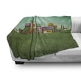 thumbnail image 3 of Mural Soft Flannel Fleece Throw Blanket, Village of Abstract Shaped Colorful Housesnd Bushy Trees on Greenery Grass Field, Cozy Plush for Indoor and Outdoor Use, 70" x 90", Multicolor, by Ambesonne, 3 of 6