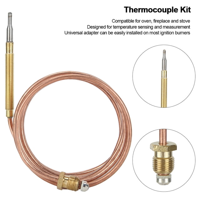 Kit de Termopar Para Estufa de Gas, Sonda de Detección de Temperatura Con Tuerca, Adaptador Universal para Estufa de Chimenea, Cocina de Induccio, Estufa de Gas, Equipo de