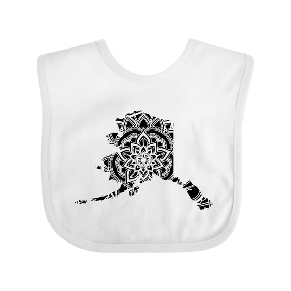 Inktastic Alaska Silhouette Mandala Boys or Girls Baby Bib