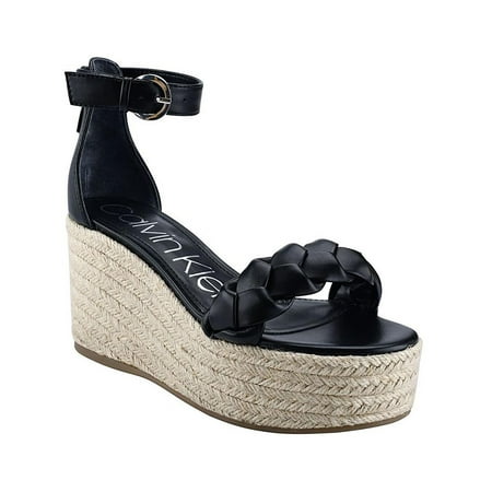 

Calvin Klein Womens Thea Faux Leather Sandal Wedge Heels