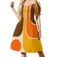 thumbnail image 4 of Vestido de manga corta con diseño geométrico retro 624, vestidos elegantes para mujer, vestidos de novia, vestido, 4 of 8