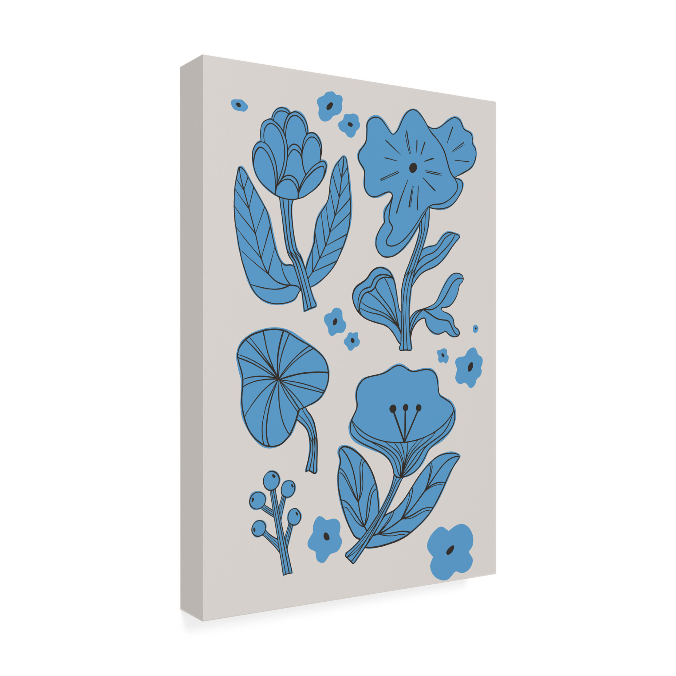 Trademark Fine Art jay stanley  Blue Flowers Canvas Wall Art