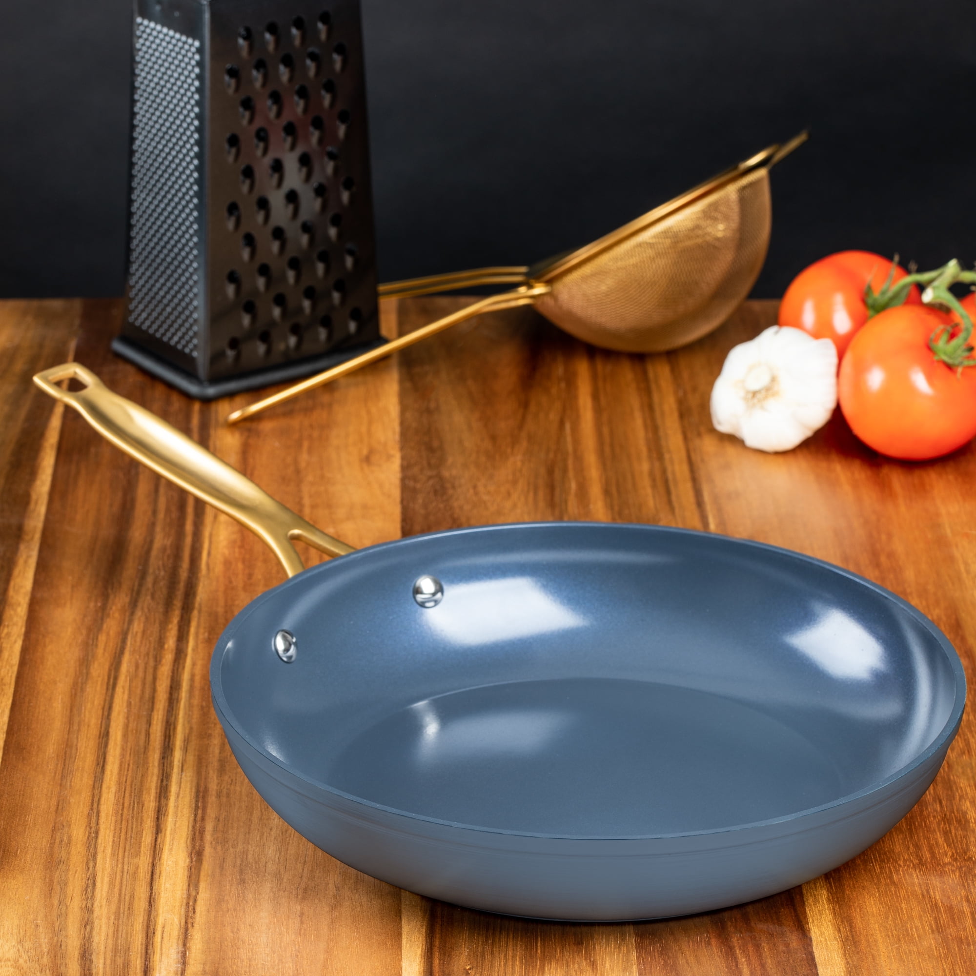 Thyme & Table Nonstick Ceramic 12" Fry Pan, Navy