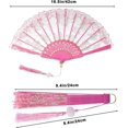 thumbnail image 2 of GIXUSIL Handheld Chinese Folding Fan Lace Hand Fans for Women Foldable Bulk for Party Wedding Church Dancing ，1920s Costume Wedding Bridal Dancing Tea Party(Pink), 2 of 7