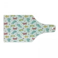 thumbnail image 1 of Cartoon Cutting Board, Sea Creatures with Seahorse Crabs Fish Aqua Drawing Style, Decorative Tempered Glass Cutting and Serving Board, Wine Bottle Shape, Teal Mustard Dark Coral, by Ambesonne, 1 of 1