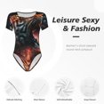 thumbnail image 6 of Rateoe Cool Tiger Printed Women Rash Guard Short Sleeve,Tummy control Swimsuit Surfing Swimsuit Bathing Suit Short-sleeved Onesie UPF 50+, 6 of 6