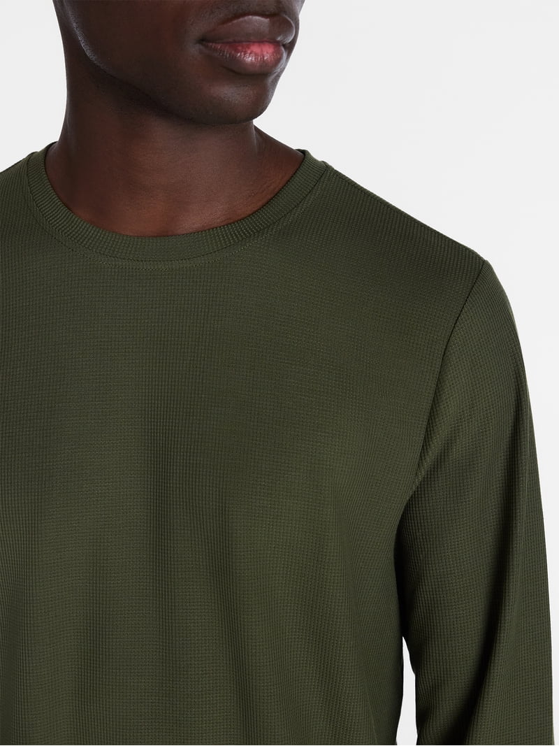 George Men's Waffle Knit Sleep Tee with Long Sleeves, Sizes XS-3XL