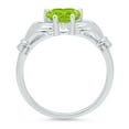 thumbnail image 2 of 1.05 ct Heart Cut Natural Peridot Claddagh 18K White Gold Womens Engagement Ring, 2 of 3