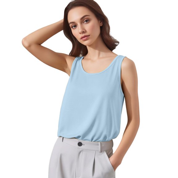 WAYUTE Tank Tops for Women Loose Fit Sleeveless Vest Top Solid Color Layering Camisole Undershirts Trendy Versatile Summer Outdoor Casual