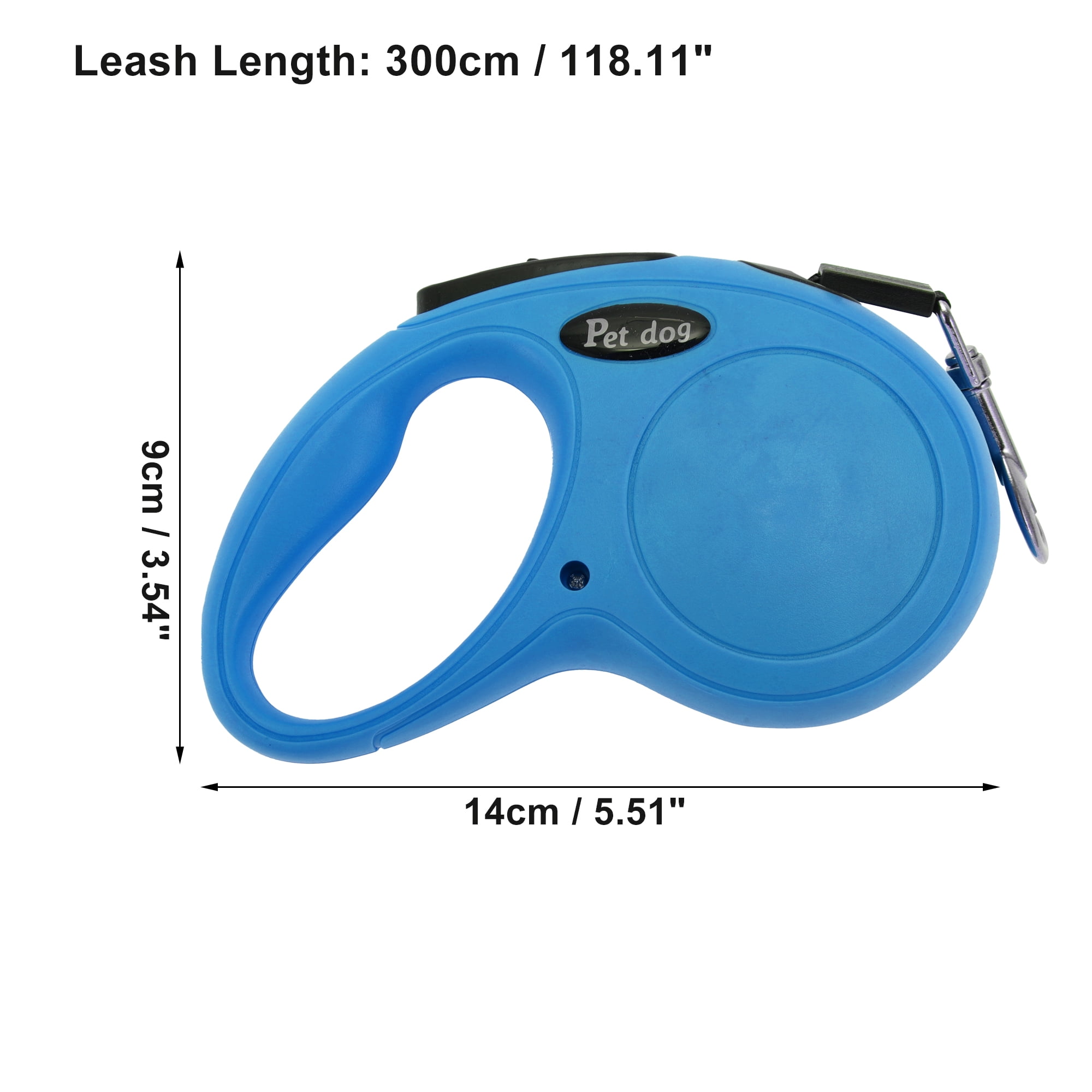 Unique Bargains Retractable Pet Leash Classic Dog Leash Soft Handle Blue 118.11"