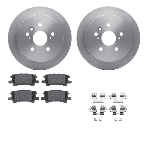 Dynamic Friction Company Rear Brake Rotors with 5000 Advanced Brake Pads includes Hardware 6512-76653