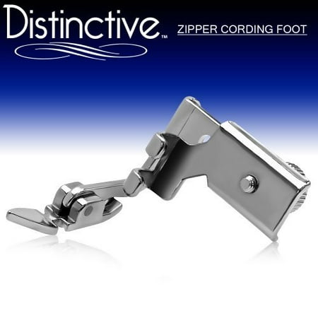 Zipper Foot Sewing Machine Distinctive Adjustable Zipper Piping Cording Sewing Machine Presser Foot - Fits All Low Shank Machines ()