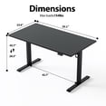 thumbnail image 6 of 55.1 Inch Electric Height Adjustable Standing Desk, Ergonomic Home Office Desk with Memory Preset, Sit to Stand Computer Desk with Hooks, Black, 6 of 10