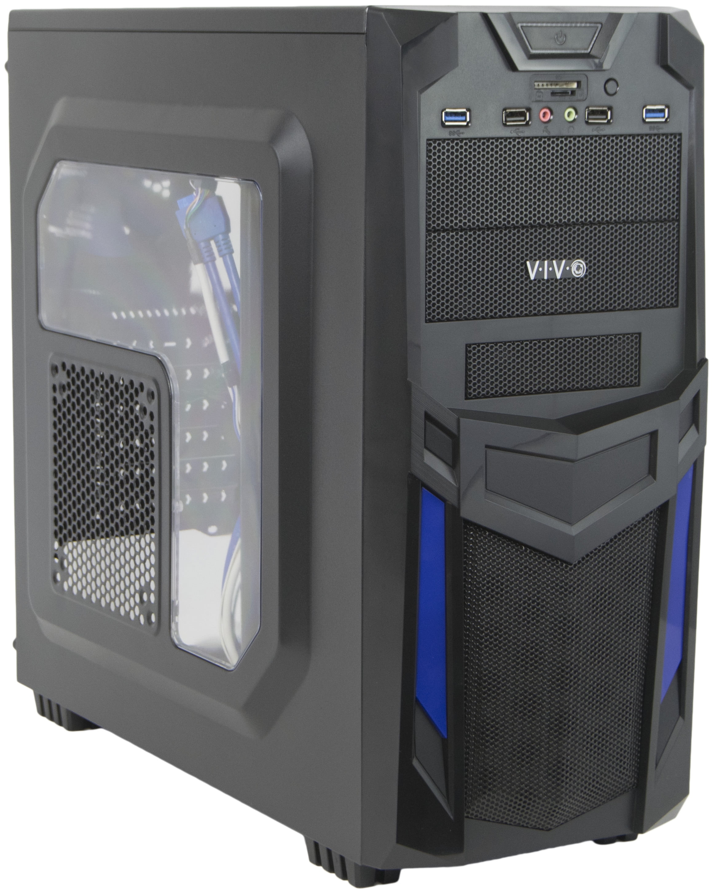 4 Fan Mounts USB 3.0 Port VIVO ATX Mid Tower Computer Gaming PC Case Black