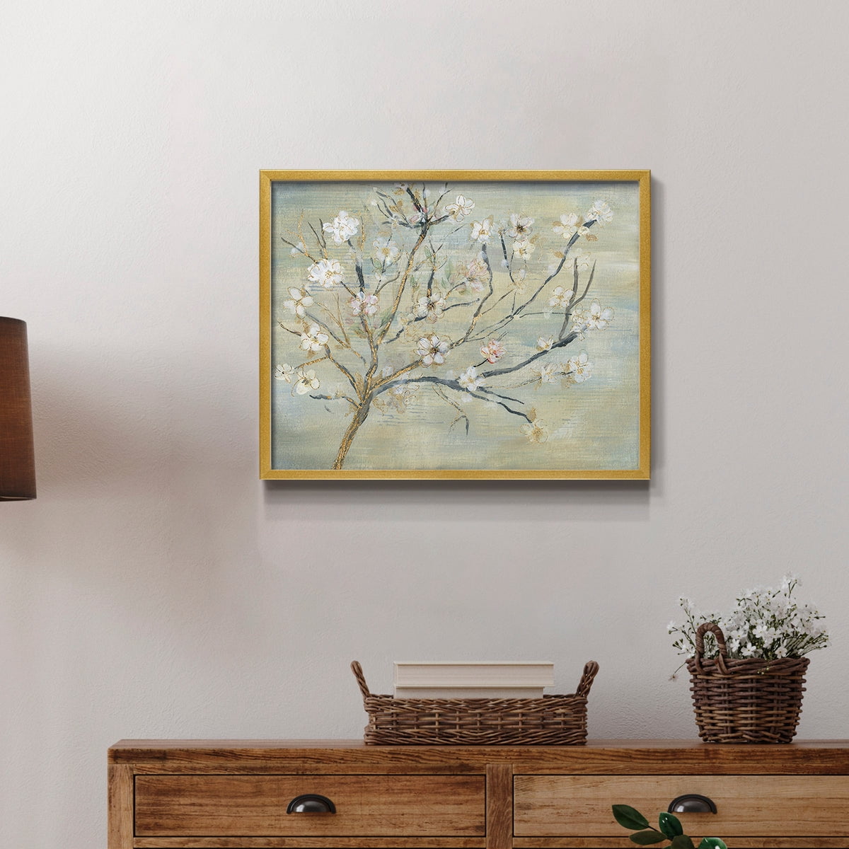 Blossoms & Spring Rain by Susan Jill - Restickable Framed Giclée Print