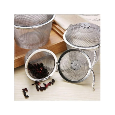 

Tea Strainer Stainless Steel Infuser Filter Diffuser Tea Ball Mesh Lid Home with Chain