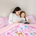 thumbnail image 4 of Castle Fairy Cute Floral Deer Queen Bedding 7pcs,Kawaii Flowers Animal Bedding Comforter Set Queen,Pink White,Pink Reversible, 4 of 7