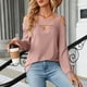 thumbnail image 5 of MHFRRA Camiseta Básica con Cuello En U para Mujer, Suave, Cómoda e Informal, para Uso Diario, Ideal para Vacaciones, Top Básico Versátil con Jeans, para Toda La Temporada, Color Puro. Rosa, 5 of 8