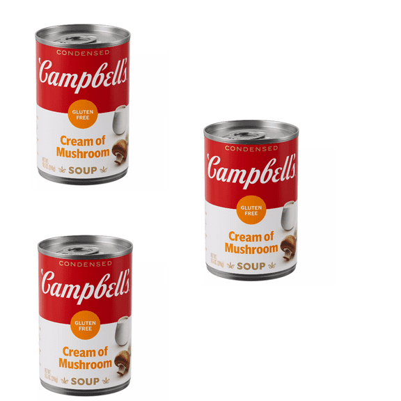 Campbell's Condensed Gluten Free Cream of Mushroom Soup, 10.5 oz pack of 3