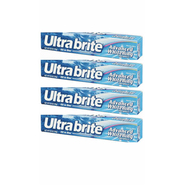 4 Packs Ultrabrite Advanced Whitening Toothpaste 6 oz Each