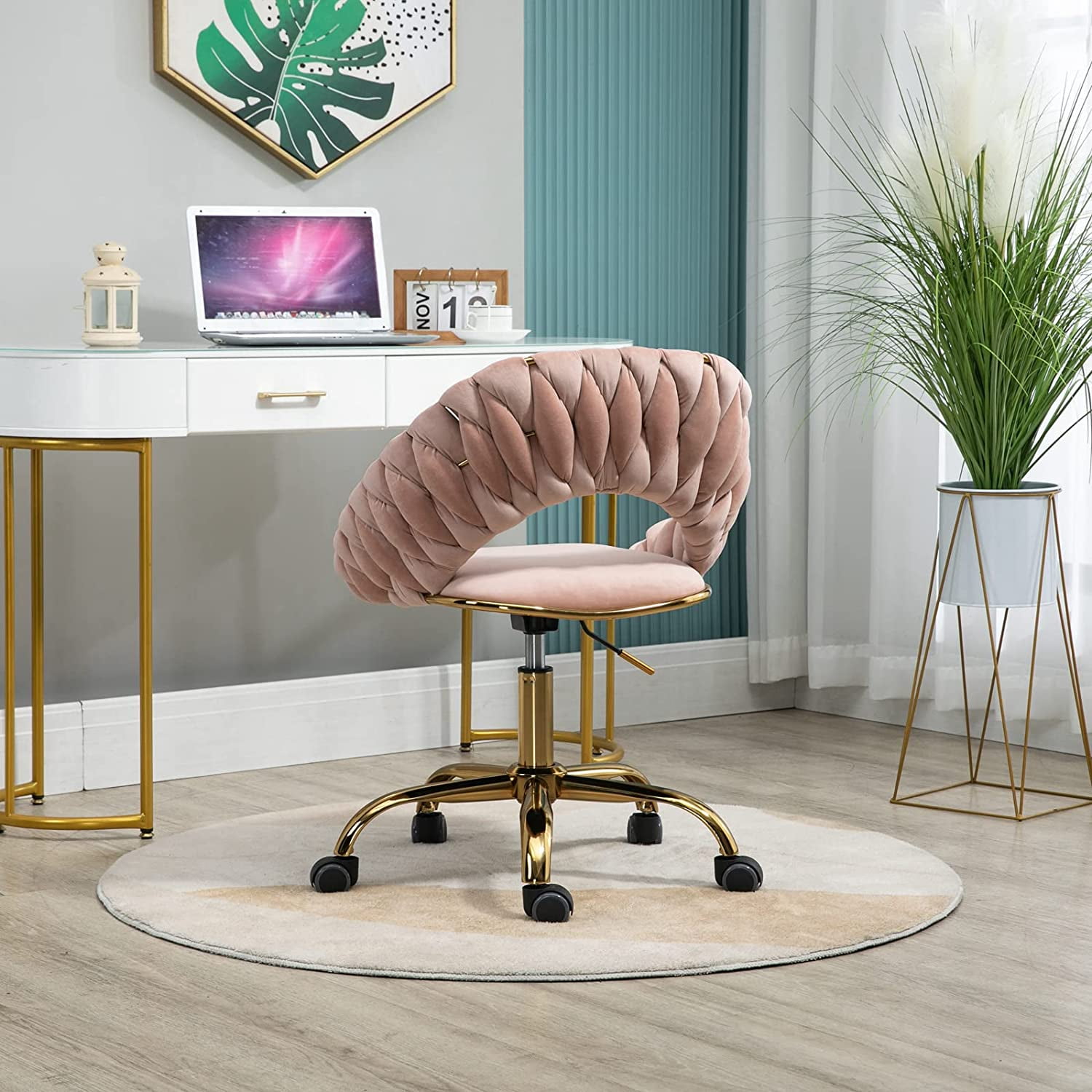 Pink gold 2024 office chair