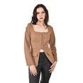 thumbnail image 4 of Blusa con botones metalicos Roman Fashion /Juvenil, 1912 (Cafe) cafe M, 4 of 5