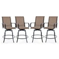 thumbnail image 3 of STARY Outdoor Bar Stools Set of 4, Swivel Patio Barstools with Textile Fabric,Ergonomic Comfort Bar Height Tall Outdoor Stools for Balcony,Brown, 3 of 8