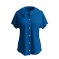 thumbnail image 5 of MEZZALL Women T-Shirts Knit Solid Color Lightweight Short Sleeve Shirt With Classic Lapel Collar Breathable Tops, 5 of 5