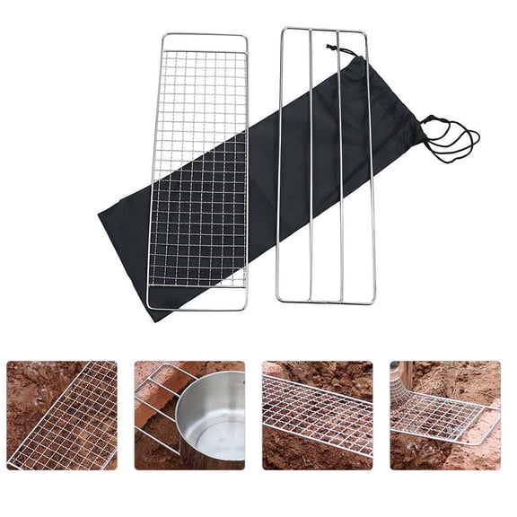 Worgeous 3pcs/set BBQ Rack Stainless Steel Cooking Grid Barbecue Mesh for Camping