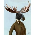 thumbnail image 2 of Fab Funky 26x32 Gold Ornate Wood Framed with Double Matting Museum Art Print Titled - Moose In Suit Portrait, 2 of 4