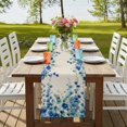 thumbnail image 4 of Table Runners 90 Inches Long Dress Scarves, Spring Blue Floral Farmhouse Coffee/Dining/Kitchen Table Runner for Living Room, Farmhouse Weeping Floral Leaves Burlap 13x90 Inch, 4 of 9