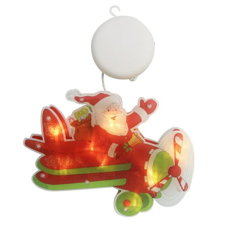 

TINYSOME Waterproof Christmas Decorations Window Blinking Lights with Suction Cup Hanging Decor Santa Claus Snowman Christmas