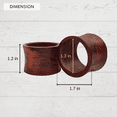 thumbnail image 3 of ILOT Wooden Napkin Rings Set of 12 Handmade Napking Holders for Dining Tableware, Thanksgiving, Party, Table Décor (Concave), 3 of 8